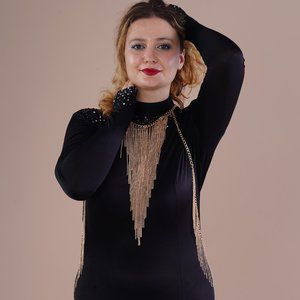 NEW Goldtone Waterfall Pattern Multi Strand Body Chain (22 Inches)